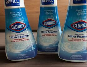 512995.016fs The Clorox Company Bathroom Ultra Foamer Cleaner Spray Refill Rain Clean 16oz Lot Of 3