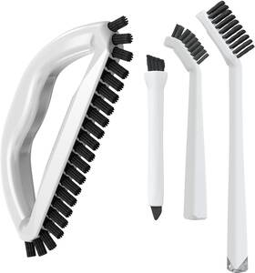 The Crown Choice 718598821890 Grout Cleaning Brush Set 4 Pcs Heavy Duty Hand Scrub And Detail Clea