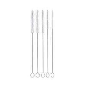 The Scoopie 650971993575 10 Inch Long Professional Tube Cleaning Brush Set Small Sizes White 5 Pc. Kit