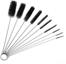 The Scoopie 650971993636 8 Inch Nylon Tube Cleaner Brush Set Black Variety Pack Long Straw And Bott