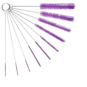 The Scoopie 650971996859 Professional Tube Cleaning Brush Set Purple 10 Pc. Kit Long Deep Bru