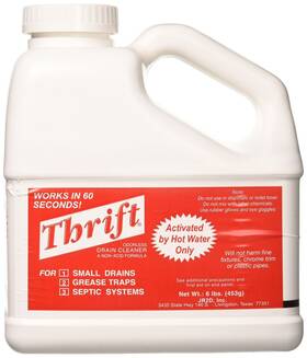T-600 Thrift 885116018404 Fba Alkaline Based 6 Lb. Granular Drain Cleaner White