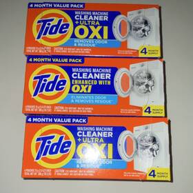 01225 Tide 3 Pack - Washing Machine Cleaner Ultra Oxi Powder 4