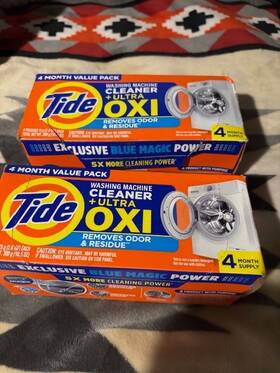 Tide 814521012257 2 Boxes Washing Machine Cleaner With Oxi Powder Odor/residue Eliminator