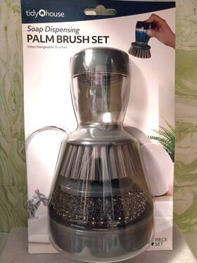 052097 Tidy House Soap Dispensing Palm Brush Set