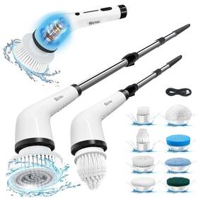 Tikutku 974368237894 Electric Spin Scrubber Cordless Shower Scrub Brush 8 Replaceable Head