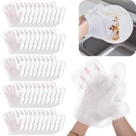 Am555668 Tolare 70 Pcs White Microfiber Dusting Gloves Mitts Replaces Dust Wipes Pe