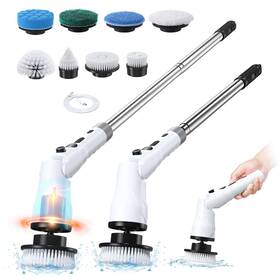 Tomvorks 753004101302 Electric Spin Scrubber Bathroom With Long Handle 2.5h Wor