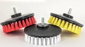 Tongshop 738600465942 3pc Carpet Mat Brush 5 Inch Round Power Drill Attachment Car Detailing Tool