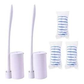 Topo Bear 730205715408 Disposable Toilet Brush Holder Set Wand Pack Of 2 Cle