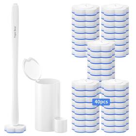 Top1 Topo Bear Disposable Toilet Bowl Brush With 40 Toilte Wand Refills Cleaner Wands Cleaning