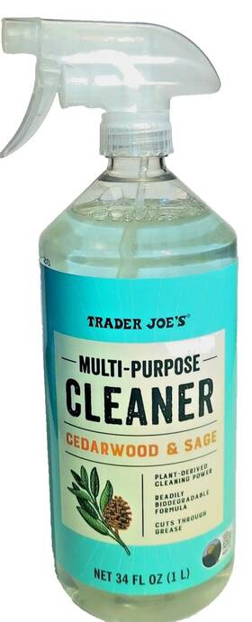 Trader Joes 732913447541 Multi-purpose Cleaner Cedarwood And Sage Plant-derived Pack 1