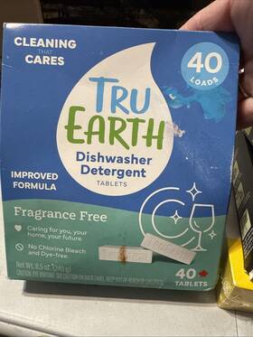 Tru Earth 840658002205 Dishwasher Detergent Tablets 40ct Dye Fragrance Paraben Free