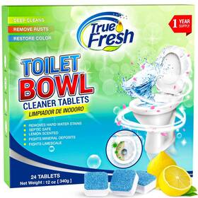True Fresh 060902440675 Toilet Bowl Cleaner Tablets 24 Pack 1 Year Supply Of Cleaning And