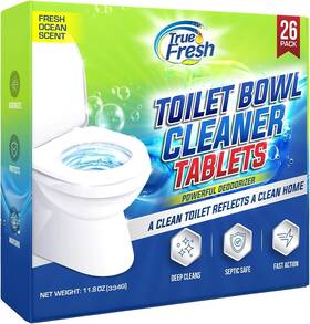 True Fresh 060902440880 Toilet Bowl Cleaner Tablets 26 Pack - Ocean Scent