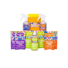 4-item Truly Free 810078180883 Essentials Kitchen Cleaning Supplies Bundle Natural