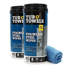 Tub O Towels 686081001299 Heavy Duty Stainless Steel Cleaner 40 Count 2 Pack With 12 Inch X Micro F