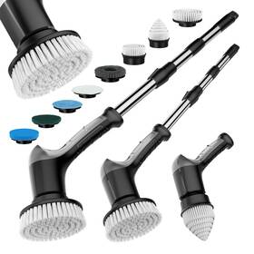 Td-40a82 Tutobl Spin Scrubber With 3 Speed Adjustable Extension Handle 8 Brush Heads Cordle