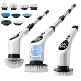 Td-8136aa Tutobl Electric Spin Scrubber Cordless Cleaning Brush Shower With 9 Scrub B