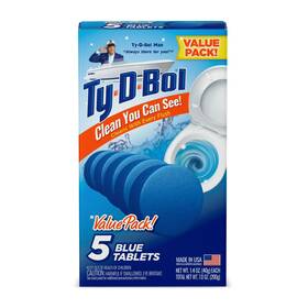 575040 Ty-d-bol Bleach-free Toilet Bowl Cleaner Tablets 1.4 Oz 5 Count