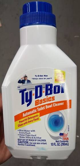60-6557-07 Ty-d-bol Automatic Toilet Bowl Cleaner Liquid Blue Water Fights Stains 10 Fl Oz