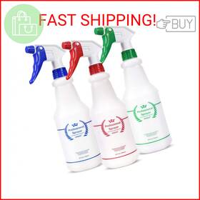 Uineko 716294720448 Plastic Spray Bottle 3 Pack 24 Oz Colors Heavy Duty All-purpose Emp