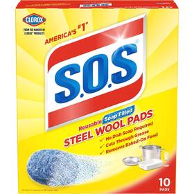 10002-3 Uline 10002 Steel Wool Soap Pads 10 Ct 3 Pack
