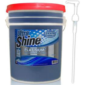 42092-pump-cs Ultra Shine 3x Platinum Dishwashing Liquid - Grease Remover 5 Gallon Blue