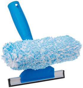 Unger 300716129003 Professional 6 Inch Window Cleaning Tool 2-in-1 Microfiber Scrubber And Squeegee