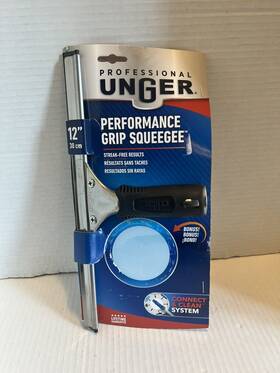 5621701 Unger 981010 New Perfomance Grip Squeegee With Bonus Rubber 12 Inch