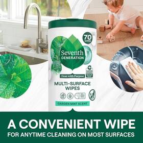 10732913451385 Unilever Seventh Generation Multi-surface Wipes Garden Mint Scent 70 Ct Pack Of 6