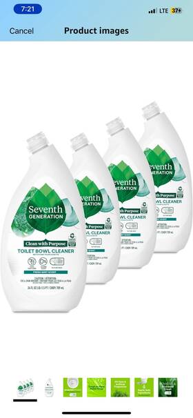 10732913451668 Unilever Seventh Generation Toilet Bowl Cleaner Fresh Mint Scent 2 Pack Without Chlorine