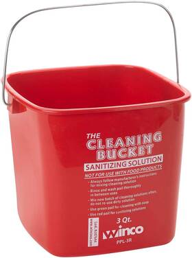 Ppl-3r Usa Cleaning Bucket 3-quart Red Sanitizing Solution