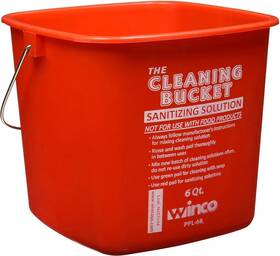 Ppl-6r Usa Cleaning Bucket 6-quart Red Sanitizing Solution