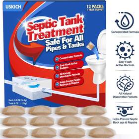 Uskich 313100137133 Septic Tank Treatment 1 Year Supply Pods 12 Pcs Flush Per Month Sept