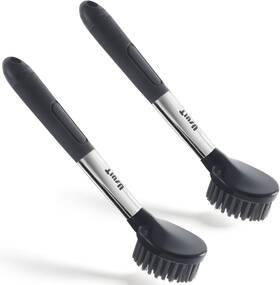 Usuit 860014196928 Soap Dispensing Dish Brush Comfort Grip Gray 2 Pieces In One Package