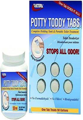 Q5004  Valterra Products Llc Potty Toddy Tabs - 50/bottle White