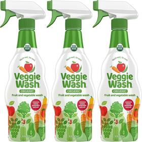 Veggie Wash 087052727291 Certified Organic Fruit And Vegetable Cleaner Pack Of 3 16 Fl Oz