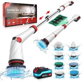 Veubew 739722670252 1200 Rpm Electric Spin Scrubber With Battery 3 Speed Power For