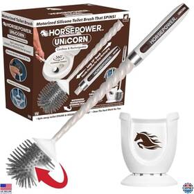18035 Visit The Horsepower Store Motorized Toilet Brush With 360 Cleaning Flexible Silicone Bristles