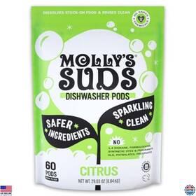 B0b1pklphg Visit The Mollys Suds Store Dishwasher Pods - Grease-cutting Residue-free Citrus 60 Auto-release Tabs