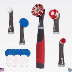 2124405 Visit The Rubbermaid Store Cordless Electric Scrub Brush Kit 18-piece Water Resistant For Home And Bathroom