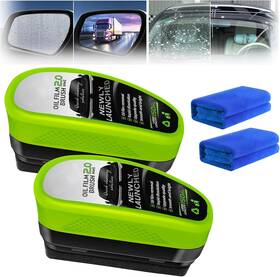 0102 Wangxyz 2pcs Automotive Oil Film Cleaning Brush Reusable Glass C
