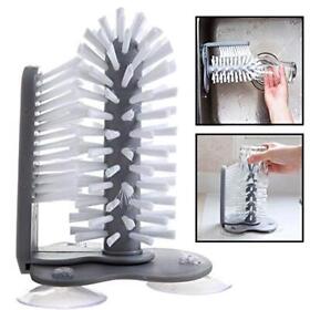 Water Bottle Cleaning Brush Glass Cup Washer With Suction Base Bristle