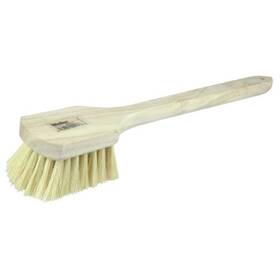 Weiler 44017 20 Inch Utility Scrub Brush White Tampico Fill Long Handle Wood Block