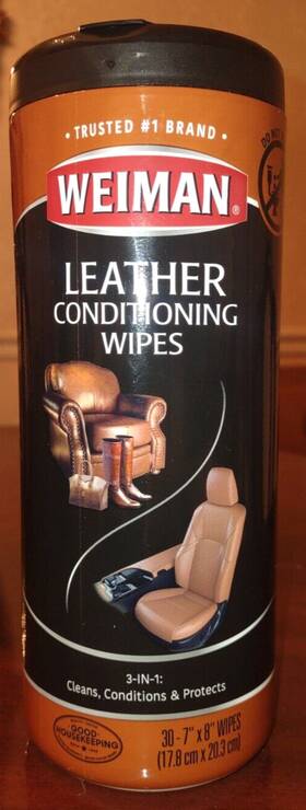 Weiman 041598000478 Leather Conditioning Wipes 3 In 1 Clean Protect And Moisturize - 30 Count