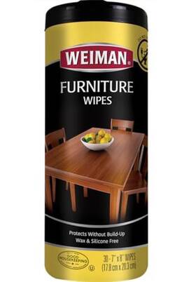 Weiman 041598000522 Wood Cleaner And Polish Wipes - Clean Protect Assorted Sizes