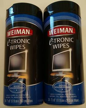 Weiman 041598000539 E-tronic Cleaning/detergent Wipes Lot Of 2 30 Wipes/canister Free Ship