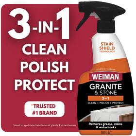 Weiman 041598006982 Granite And Stone 3-in-1 Cleaner Polish Protect For