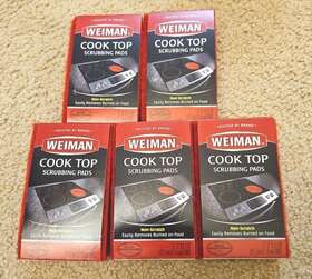 064054 Weiman Glass Cook Top Non-scratch Heavy Duty Scrubbing Pads 5 Packs Of 3